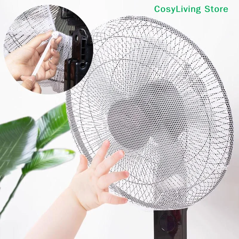 [CL]Mesh Fan Cover With Drawstring Fan Dust Cover Safety For Baby Finger Protector Finger Guards Nylon Mesh Nets Summer[CL]