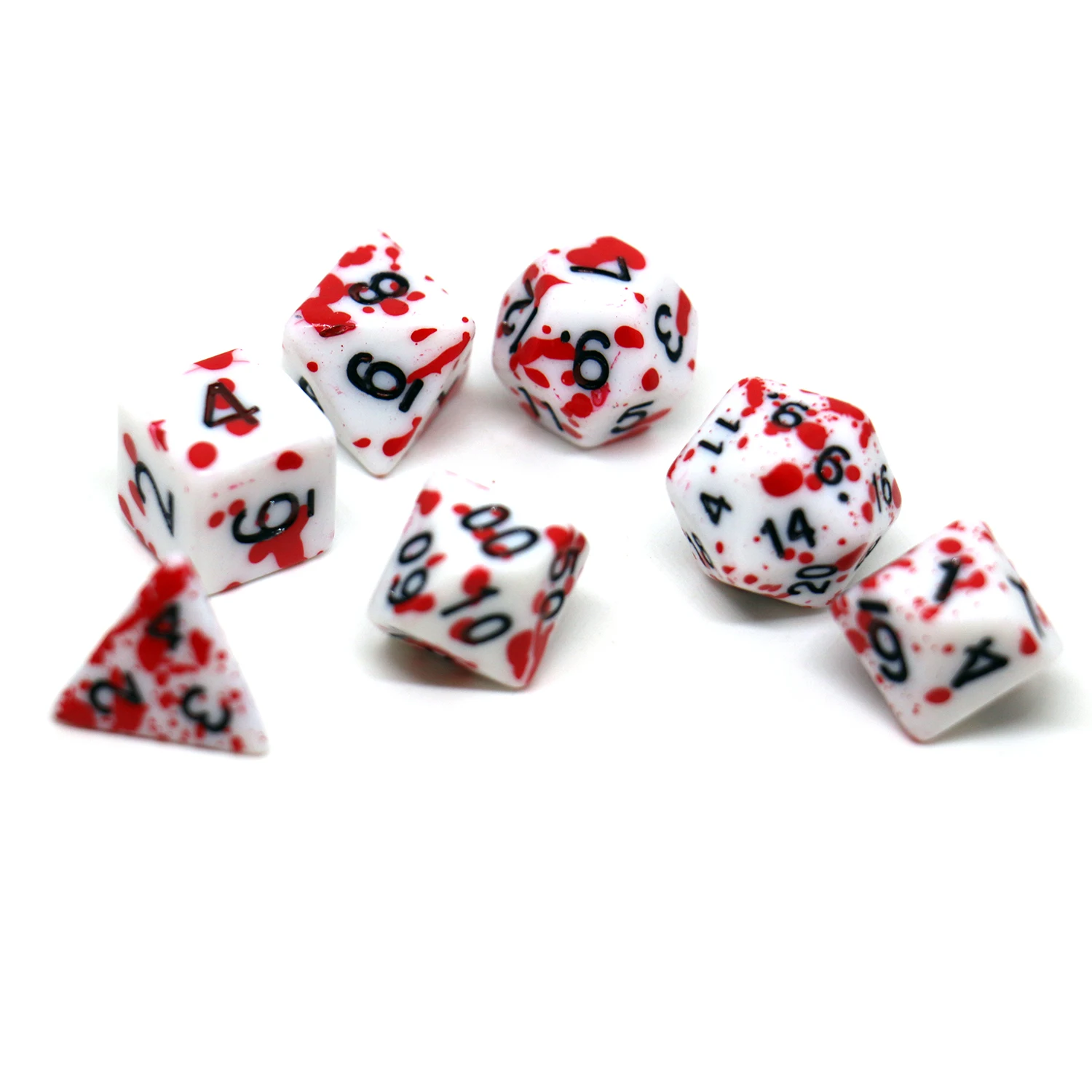 7pcs/Set Blood Stain Dice Set TRPG Dice Polyhedral Table Game Dice Role-Playing TRPG Dice