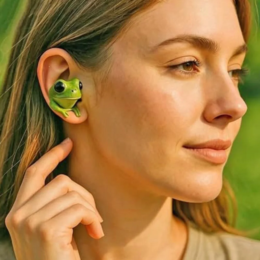 

Mini Frog Shaped Earbuds Cute Animal Bluetooth Earbuds with Charging Case, Noise Reduction, Deep Bass, IPX4 Waterproof Wholesale