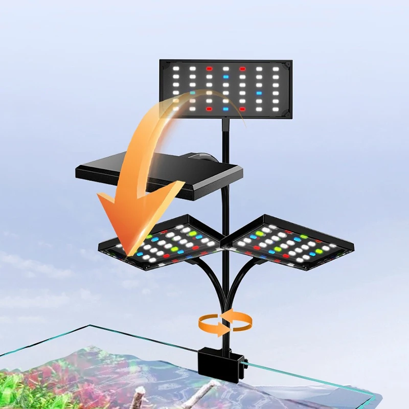USB Aquarium LED-Licht Vollspektrum Aquatische Pflanzenwachstumslampe Fischbecken Einstellbare Helligkeit Dimmbar Zeitgesteuert 360° ° Drehbare Leuchte – Detail 4