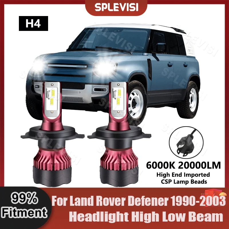 

LED Headlight Bulbs High Low Beam For Land Rover Defender 1990 1991 1992 1993 1994 1995 1996 1997 1998 1999 2000 2001 2002 2003