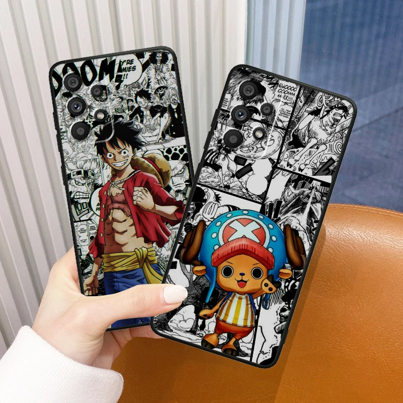 Anime O-One P-Pieces For Samsung Galaxy A73 A72 A55 A54 A53 A52S A34 A33 A32 A24 A23 A05S Black Phone Case