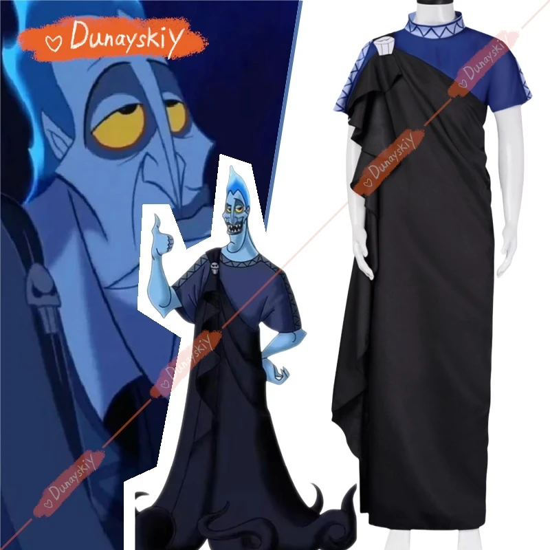 Anime Costume Hercules Hades Cosplay Costumes Adult Man Robe Set Halloween Carnival Suit