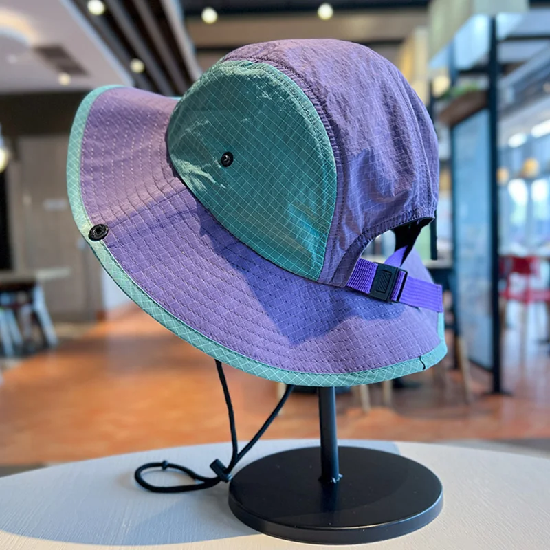 

Summer Quick-drying Thin Breathable Bucket Hat Men's and Women's Retro Color Matching Sun Hats Outdoor Camping Fishmerman Hat