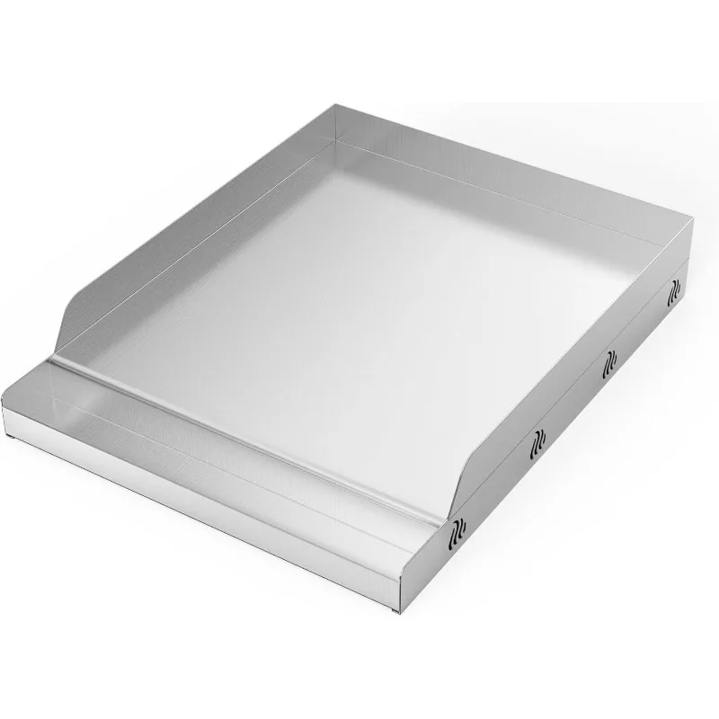 

Stainless Steel BBQ Cooking Griddle, Universal Flat Top Griddle for Most Charcoal/Gas Grills, Camping, Tailgating, and Parties