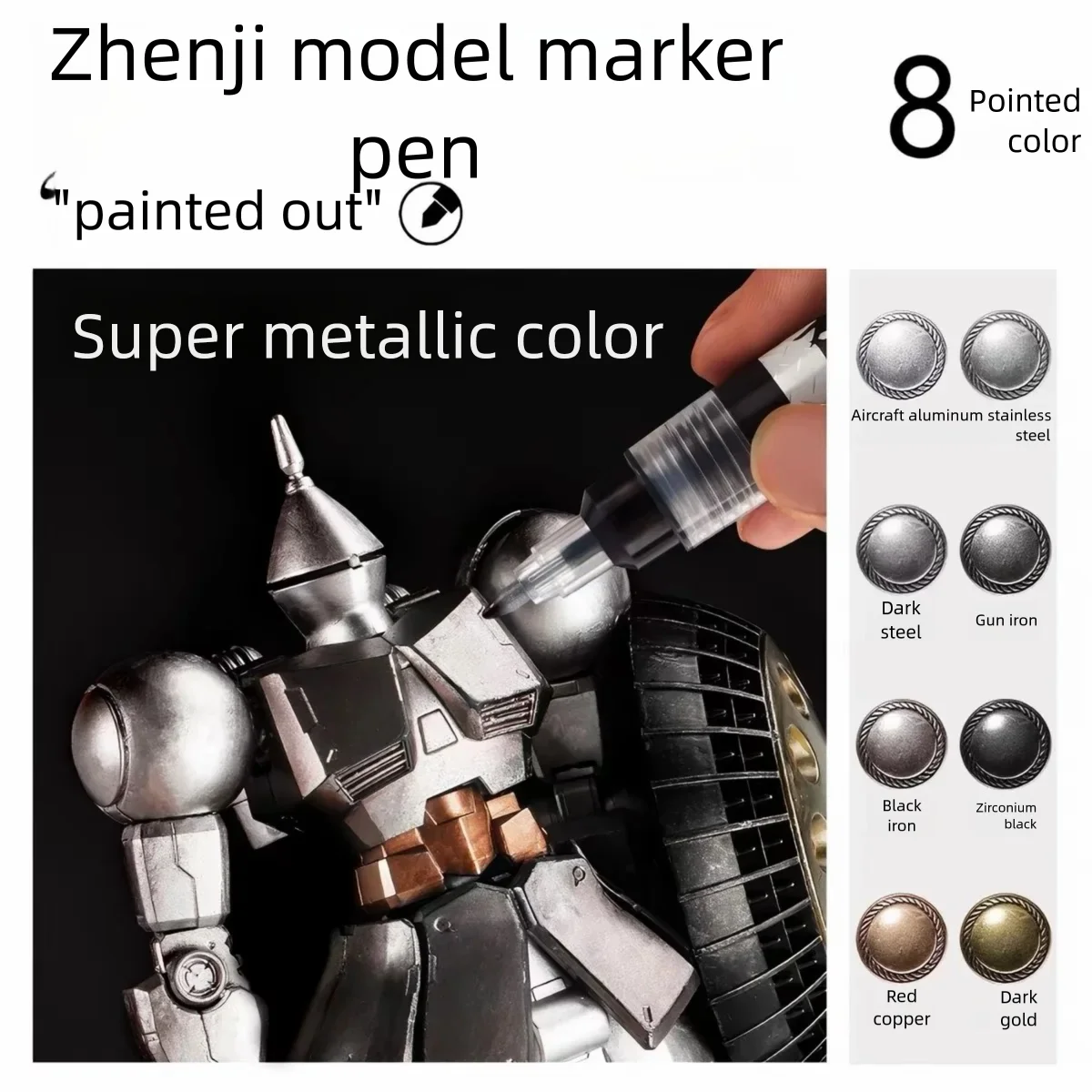 Plastic Model Paint - 8 Colors Electroplated Color Marker Water