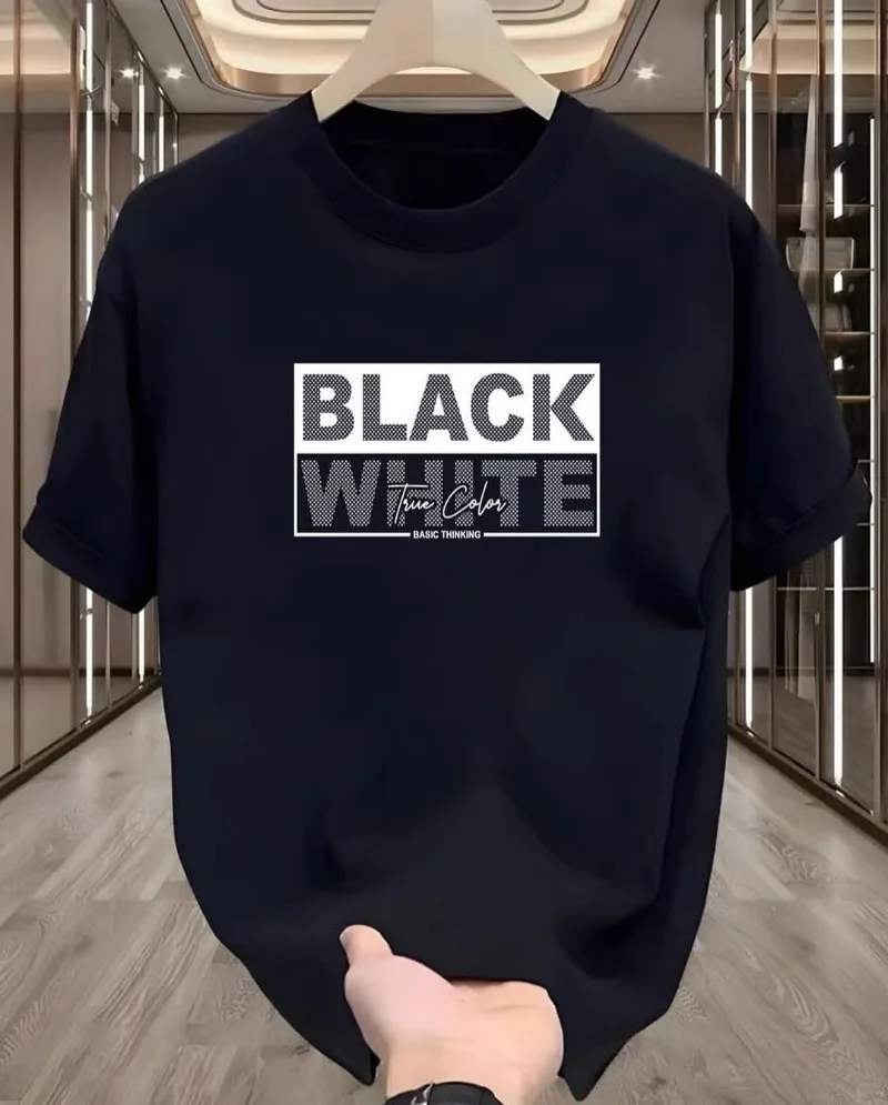 

New Y2K High Street multi-anime letter pattern printed couple T-shirts retro Gothic Harajuku rock round-neck short-sleeved