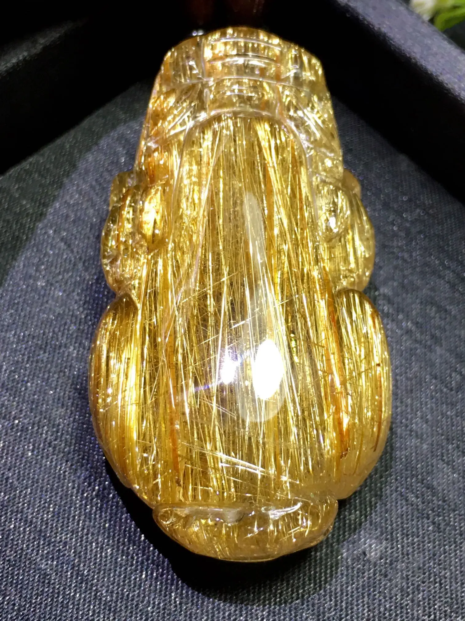 

Большой натуральный бразильский золотистый рутиловый кварц, кулон Пи Сю/Пи Яо для женщин и мужчин, целебный кристалл, 56 мм, бусины, ювелирные изделия из драгоценных камней, AAAAA