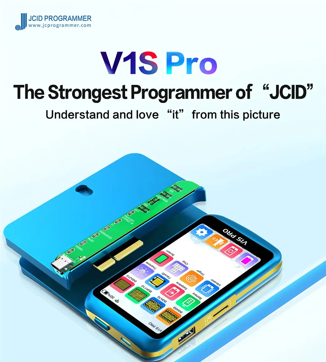 JCID V1S PRO with BGA315 BGA110 BGA70 Socket for IPhone 6-15 Pro MAX Nand Flash Read Write /Screen True Tone Repair Programmer