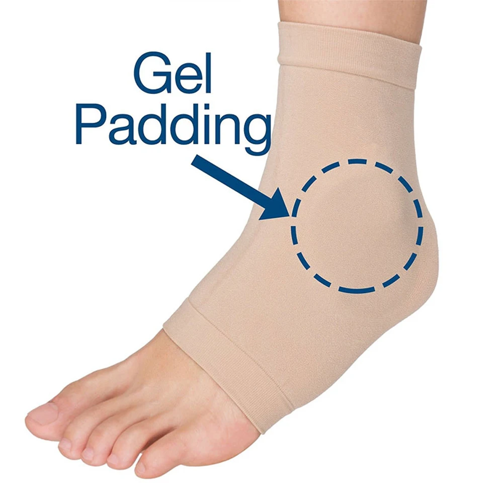 1 paire de manchons de coussin de Gel pour pare-chocs de botte, chaussettes de patin rembourrées pour la Protection des pieds du tendon d'achille (talon), morsure de dentelle, patinage, rouleau, Ski