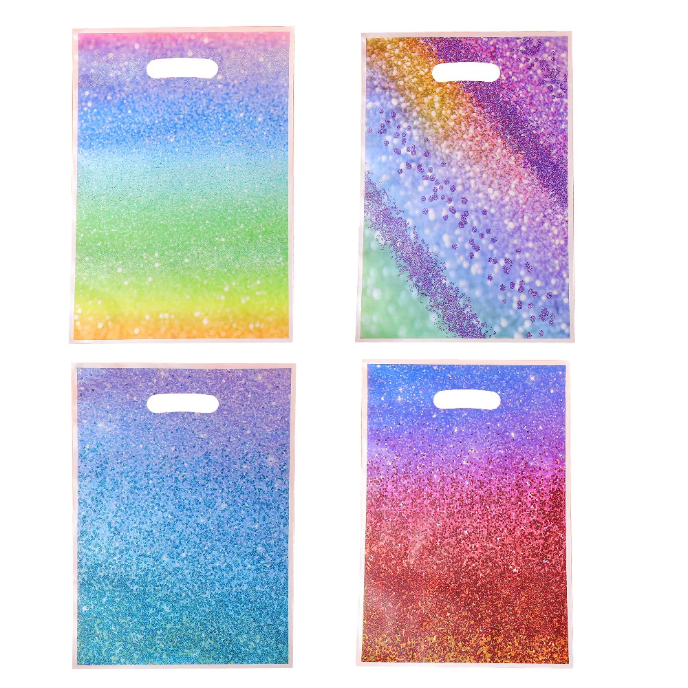 10/30/50 pezzi sacchetto regalo a mano sfumato stella brillante sacchetto regalo per feste galassia sacchetto regalo in plastica sacchetto regalo di compleanno pacchetto regalo di nozze