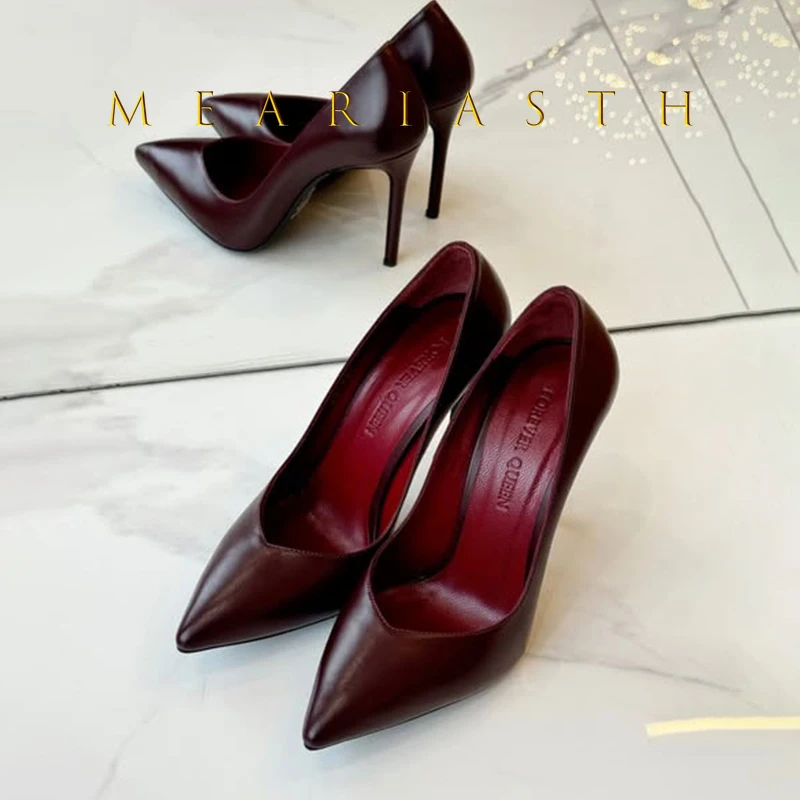 

European and American sexy big red patent leather pointed shallow mouth slim heel fashionable commuting high heels single shoes