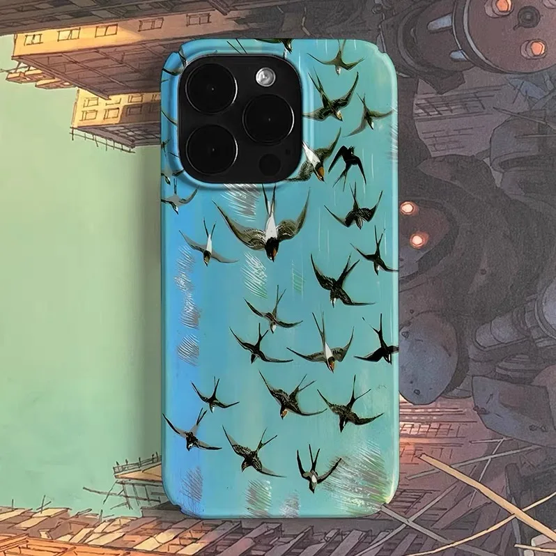 

Ins Deep Green Flying Swallow Case for IPHONE 17 16 ProMax 15 14 Plus 13 12 MINI 11 PRO 16Plus XR XS MAX SE Acrylic Phone Cover