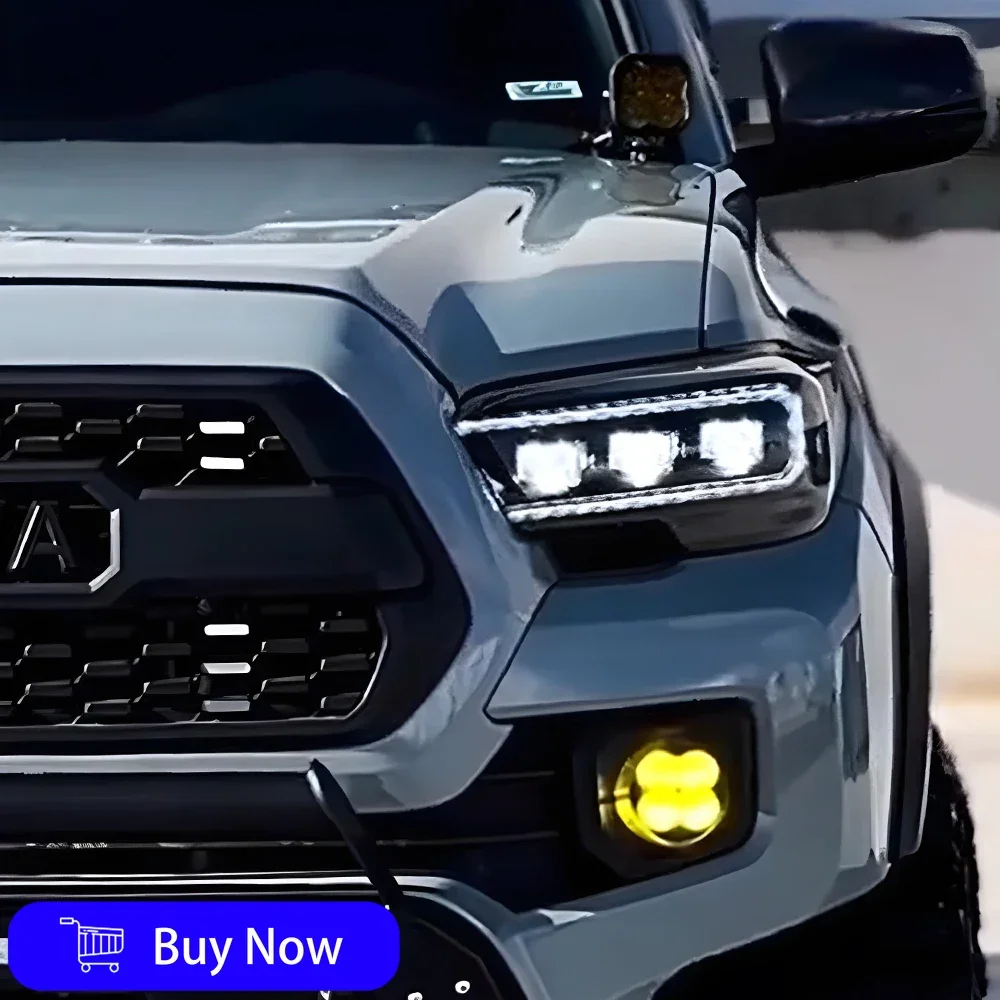 

Для Toyota Tacoma 2016-2019 автомобильный передний фонарь, светодиодные автомобильные фары в сборе, обновление, высокая конфигурация, 3 линзы проектора, аксессуары