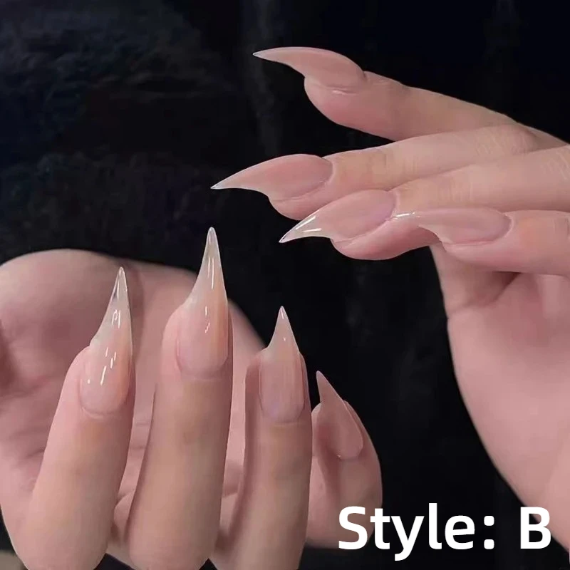 New Handmade Rhinestone Dragon Claw Press On Nails Short Cat Claws Acrylic Fake Nails With Glue Stickers For Women view 2
