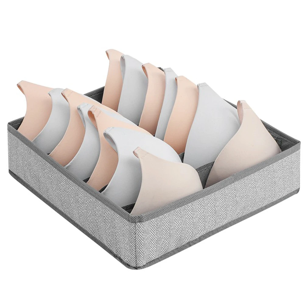 

4Pcs Foldable Underwear Organizer Boxes Fabric Drawer Storage Dividers for Bras Socks Briefs Closet Organizer Multi-Functional