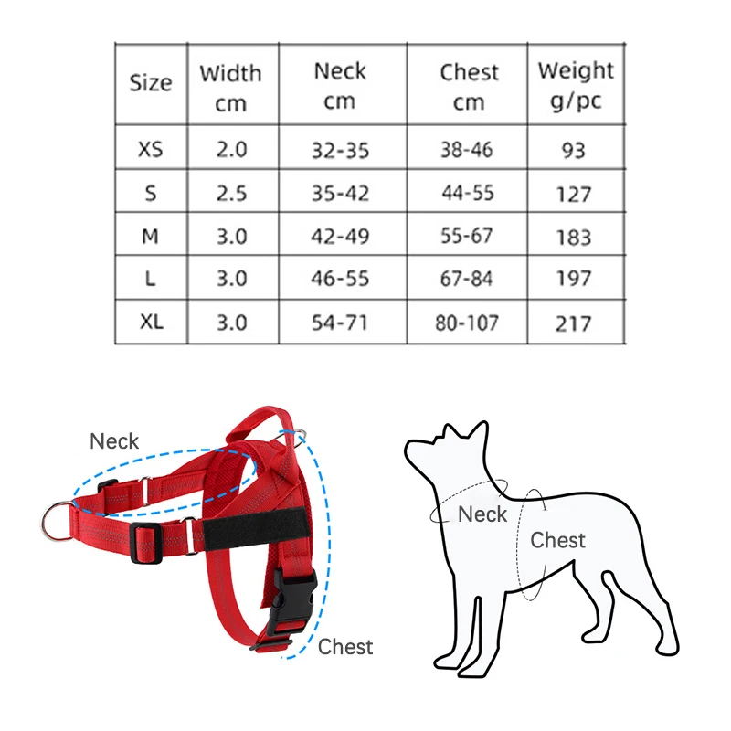 Coleira Peitoral Personalizada e Refletiva Anti-Puxão para Cães de Pequeno e Médio Porte, Lavável, Resistente a Explosões e Confortável._voghion.com