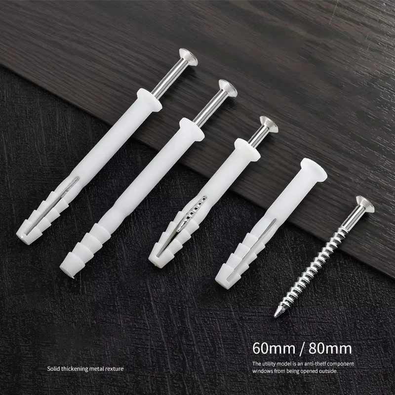 

20pcs 60mm Expansion Anchors with Screws, Heavy Duty Wall Plugs for Drywall Concrete, Furniture Mounting Hardware Fasteners