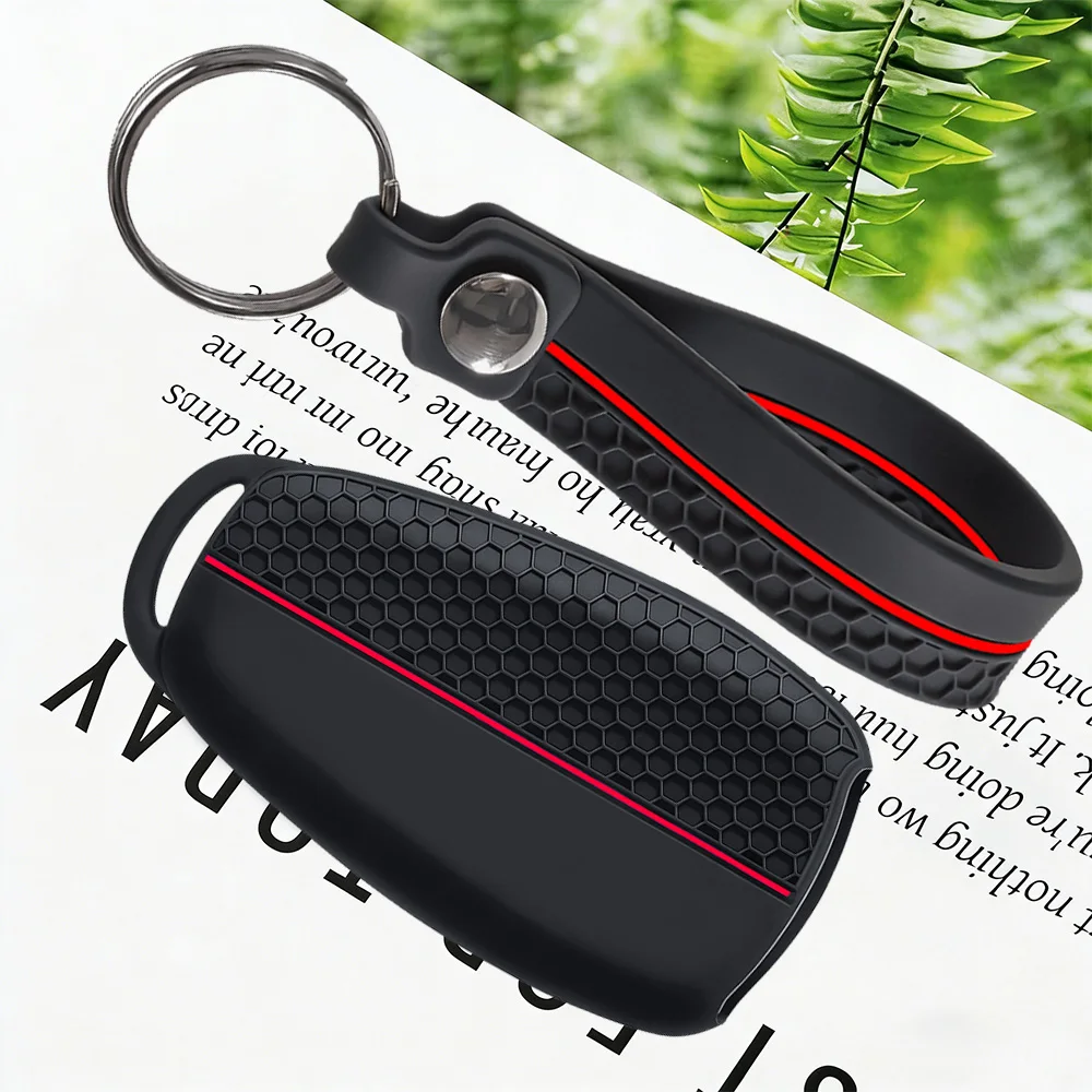 Premium Silicone Car Key Case Cover With Keychain-For Changan CS35 Plus CS55 PLUS CS75 PLUS Eado UNI-T UNI K Oushang X5 X7 EV