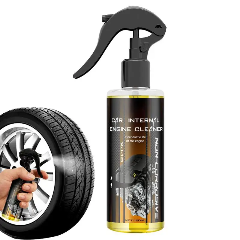 

Engine Cleaner And Degreaser Spray 120ml Heavy Duty Degreaser Spray Safe Wheel Cleaner Spray Automotive Degreaser Multipurpose