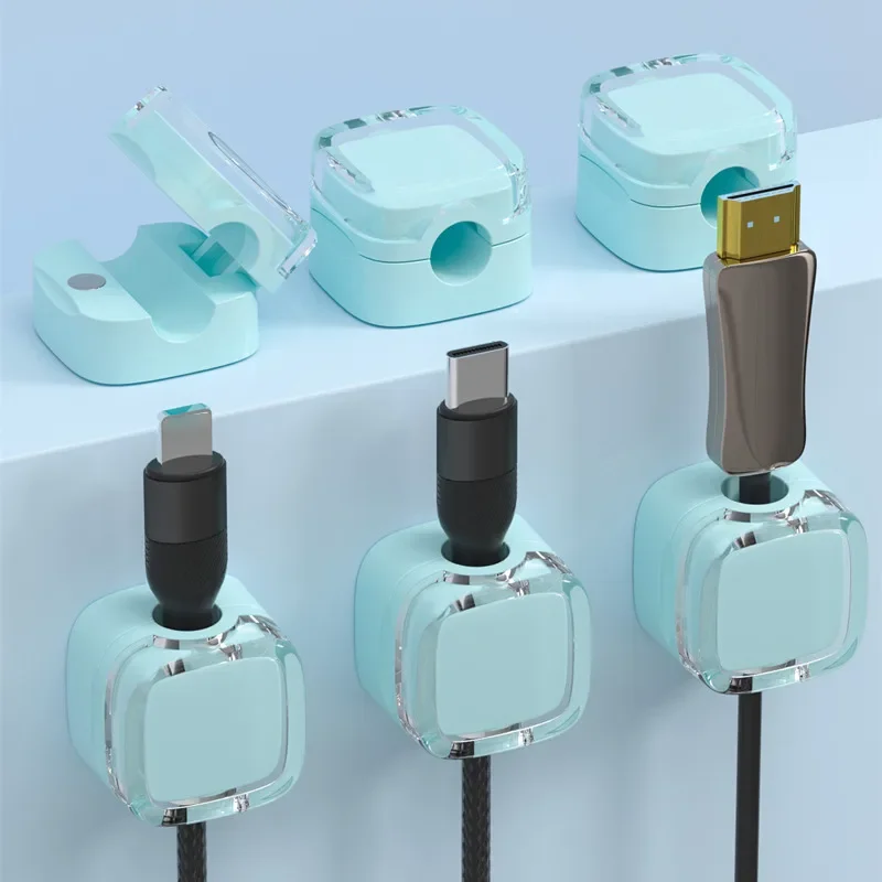 NNBILI 6 Stück magnetische Kabelmanagement-Clips, mehrfarbiger Kabel-Organizer, Schreibtisch- und Wandhaken für Telefongaten und Ladegeräte 