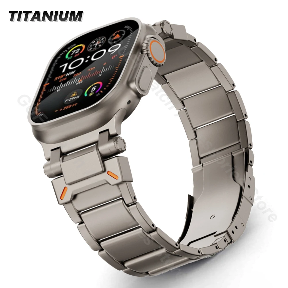 Titanium band for Apple Watch Ultra 2 49mm link bracelet for iWatch ultra Series 9 8 7 6 5 Se 4 3 men strap 42mm 44 45mm correa