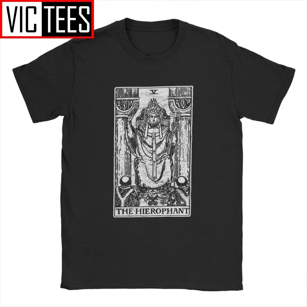 The Hierophant Tarot Card Tshirt Major Arcana Telling Occult Men T-Shirt Pure Cotton