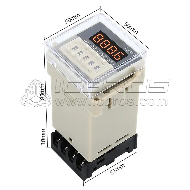 DH48S-1Z Digital Display Time Relay 220V 24V 12V, A Set Of Power On Delay Timer Adjustable DH48S AC380V