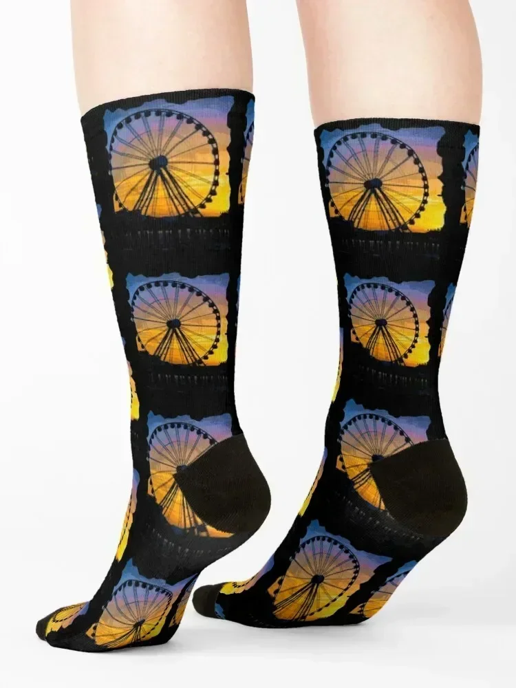 Ferris Wheel Socks japanese fashion christmas gift Heating sock snow Socks Woman Men's
