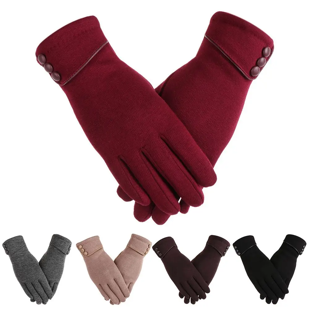 Guantes de invierno para mujer, guantes de terciopelo con pantalla táctil a la moda, mitones gruesos y cálidos, guantes térmicos para conducir y esquiar a prueba de viento