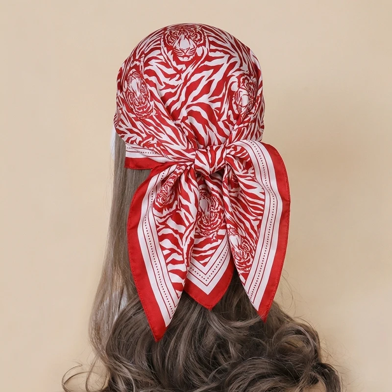 

Fashion Scarf Luxury Turban Hijab Female Handkerchief Headscarf Bandana Shawl Neckerchief Headband Windproof Print Square Wraps