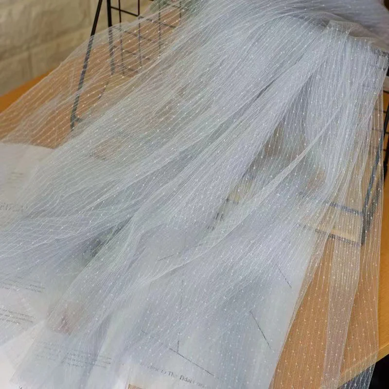 Solid Color Jacquard Dot Mesh Hollow Fabric 160CM*50CM/1 Yard DIY Girls Tulle Dress Wedding Dress Sewing Decorative Mesh Fabric