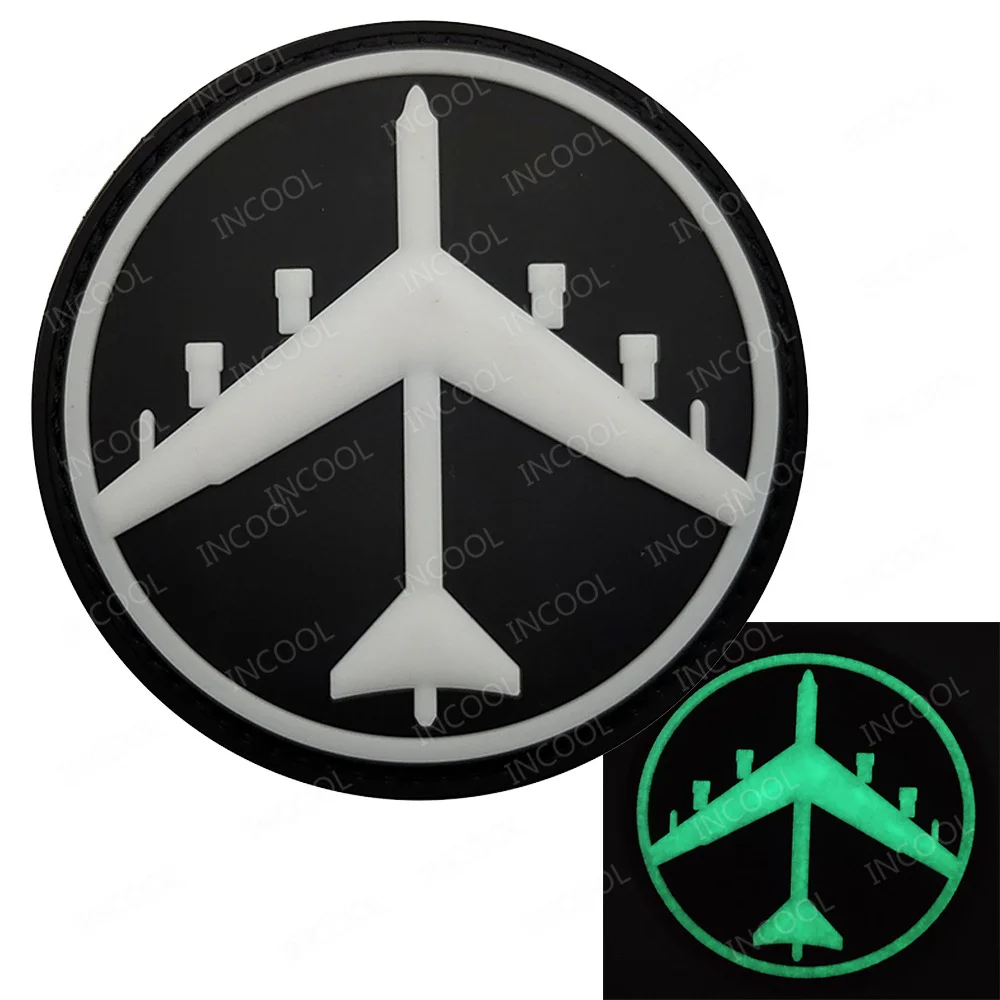 PVC Rubber Plane Patch Aircraft Embroidered Patches Airplane Glow In Dark Appliqued For Clothing Cap