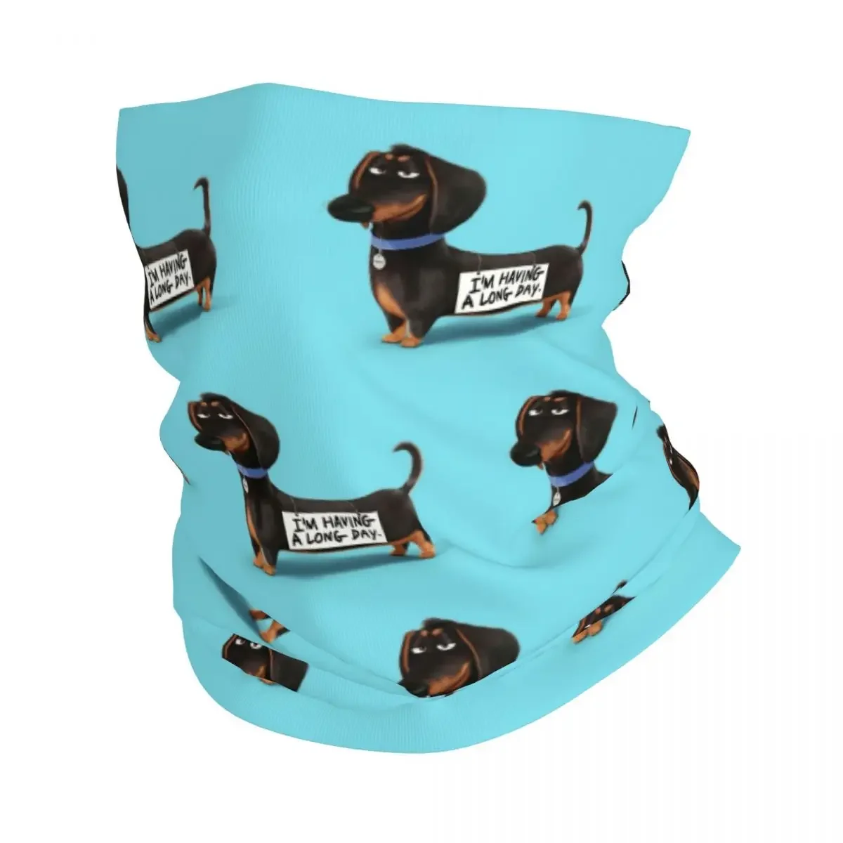 Dachshund Dog Funny Puppy Bandana Neck Warmer Women Men Winter Ski Hiking Scarf Gaiter Pet Face Cover