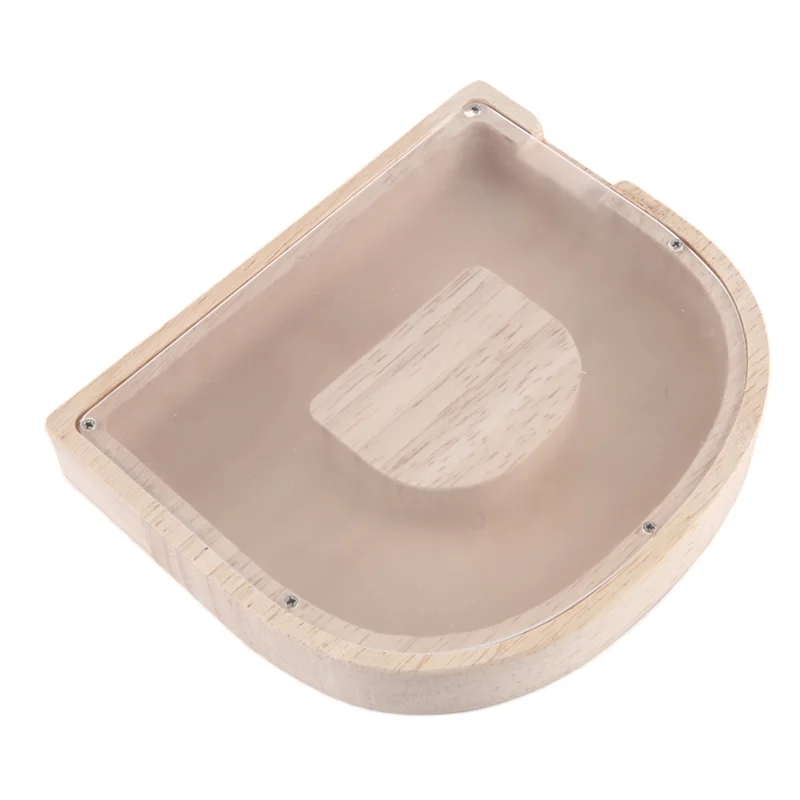 1 قطعة خشبية رسالة أصبع البنك الإنجليزية الأبجدية توفير جرة الزجاج الشفاف عملة توفير جرة DABGI