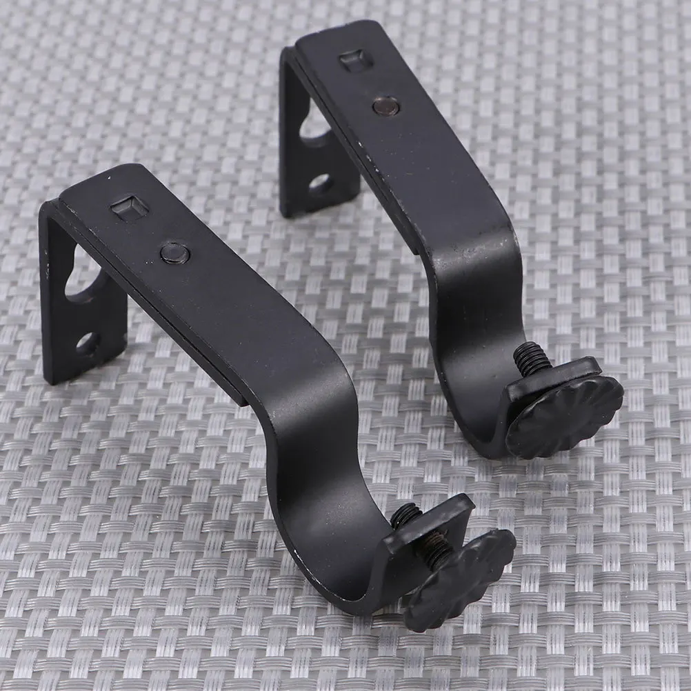 

4 Set Curtain Installation Code Extended Rod Brackets for Extender Adjustable Holders Metal Heavy Duty Pole Mounting