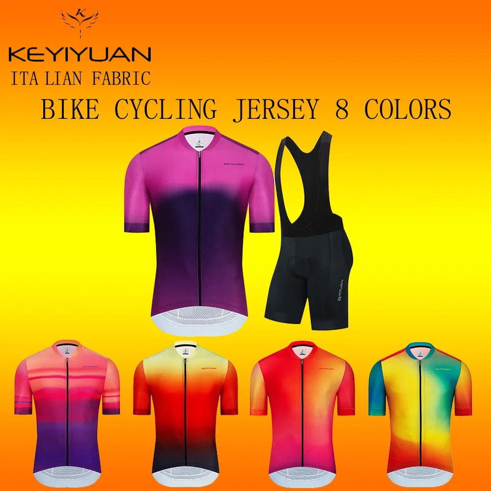 

KEYIYUAN Cycling Jersey Pro Team Summer Short Sleeve Man Downhill MTB Bicycle Clothing Ropa Ciclismo Maillot Bike Shirt