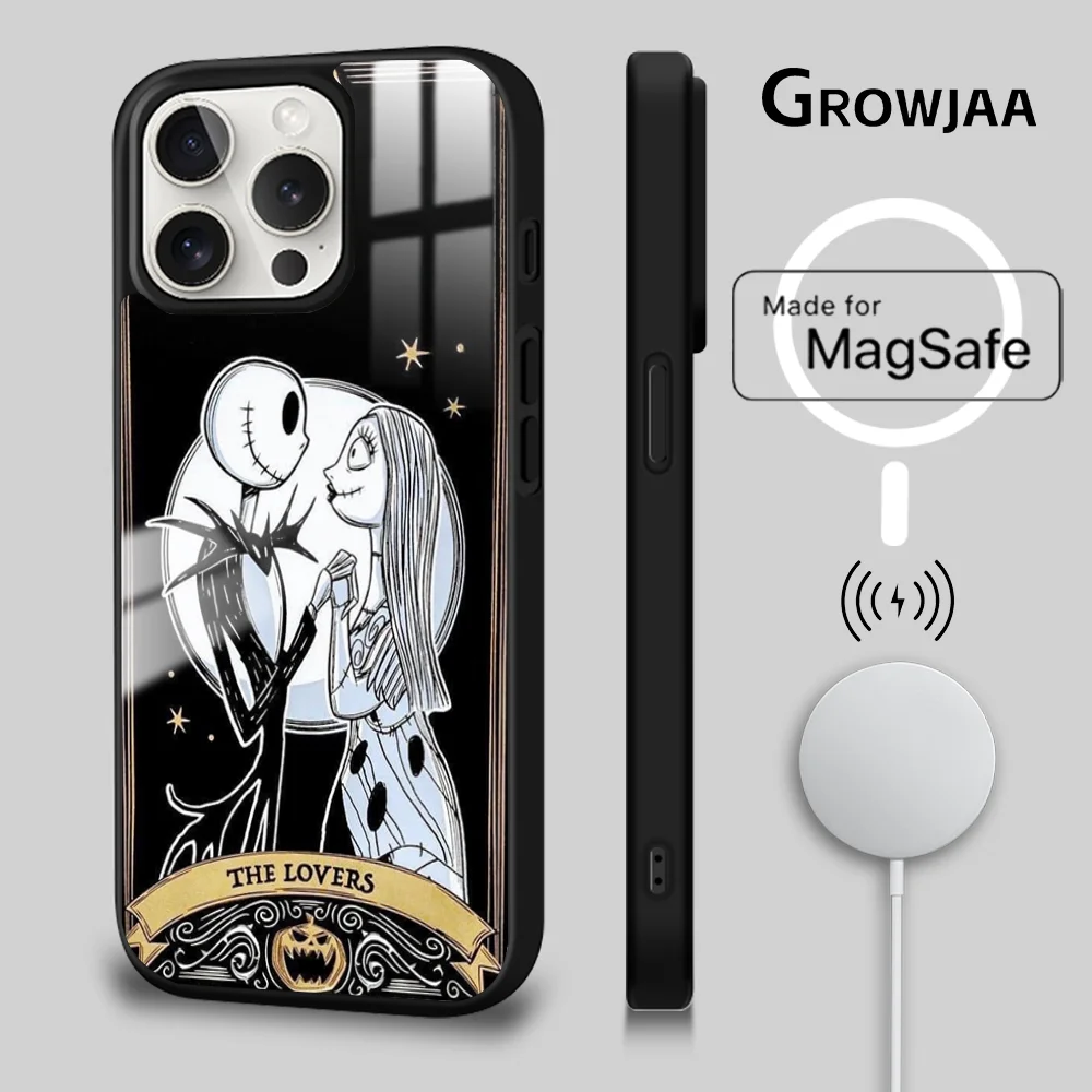  The Nightmare Before Christmas Phone Case For iPhone 15 14 13 12 11 Pro Max Plus Mini Mirror Magnetic Funda Magsafe Case