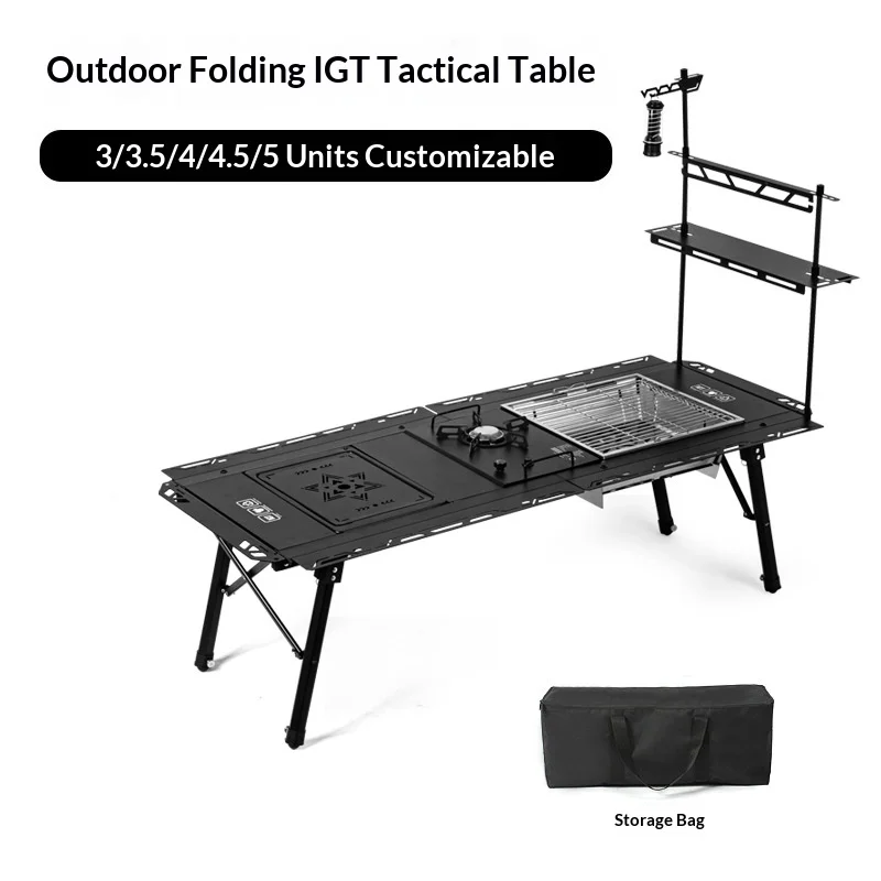 stllf Outdoor 5-unit Foldable Adjustable Tactical Camping Tea Table Lightweight Aluminum Alloy Folding Chair
