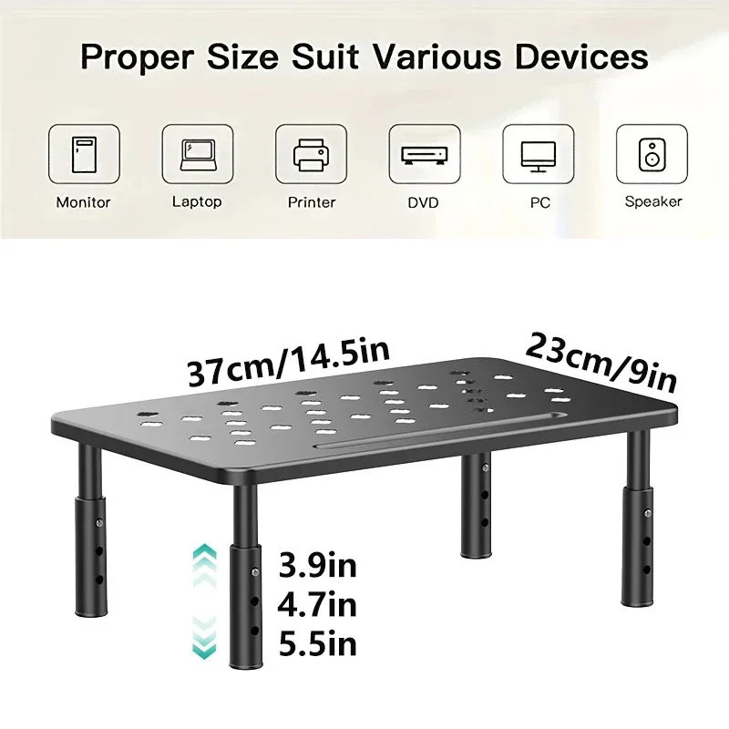 Monitor Stand Monitor Stand Riser 3 Height Adjustable Monitor Riser with Airflow Vents Laptop Stand for Desk