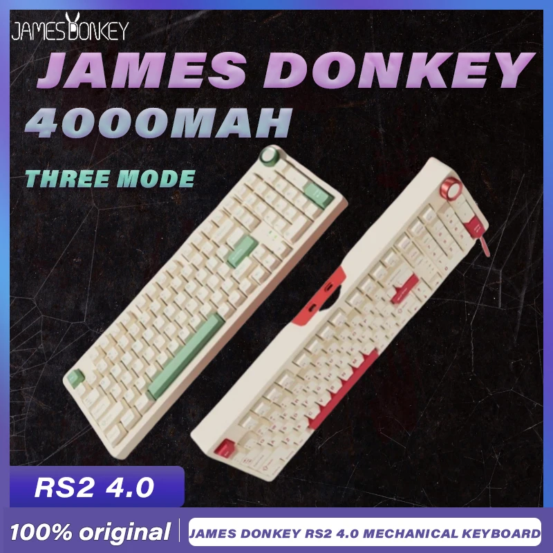 

James Donkey RS2 4.0 Mechanical Keyboard wireless Three mode hot swap 4000mah 98% Customized RGB light PC keyboard laptop Gift