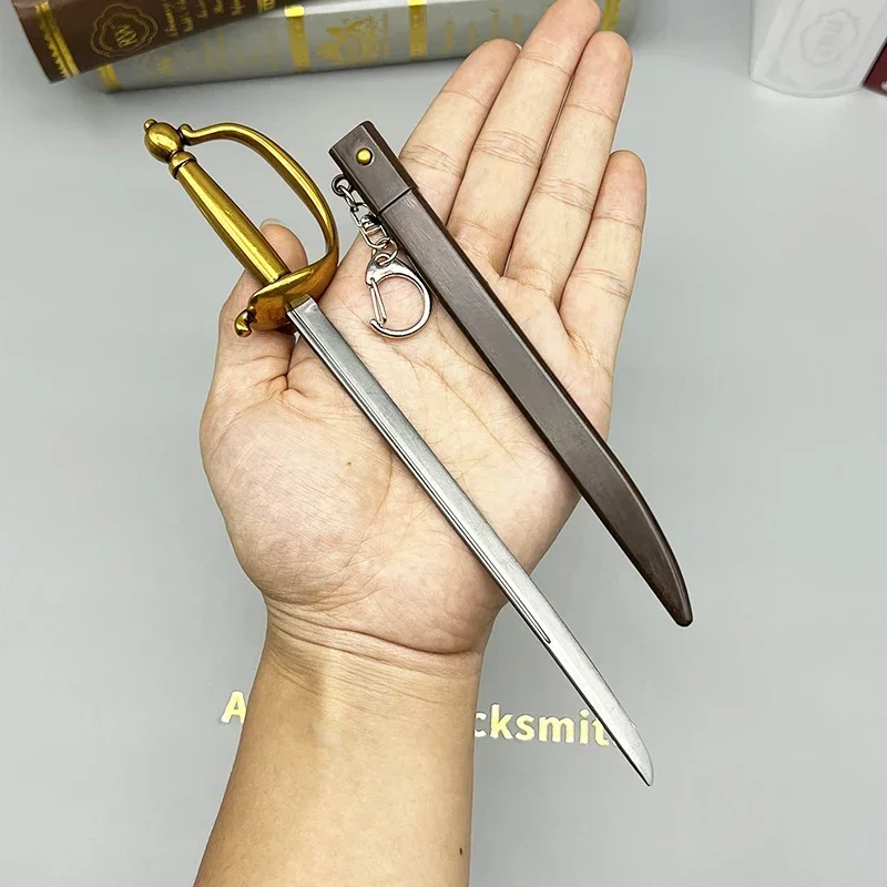 22cm Pirates of the Caribbean Movie Replica Jack Sparrow's Cutlass 1:6 Metal Sword Weapon Model Collectible Decoration Gift Toys