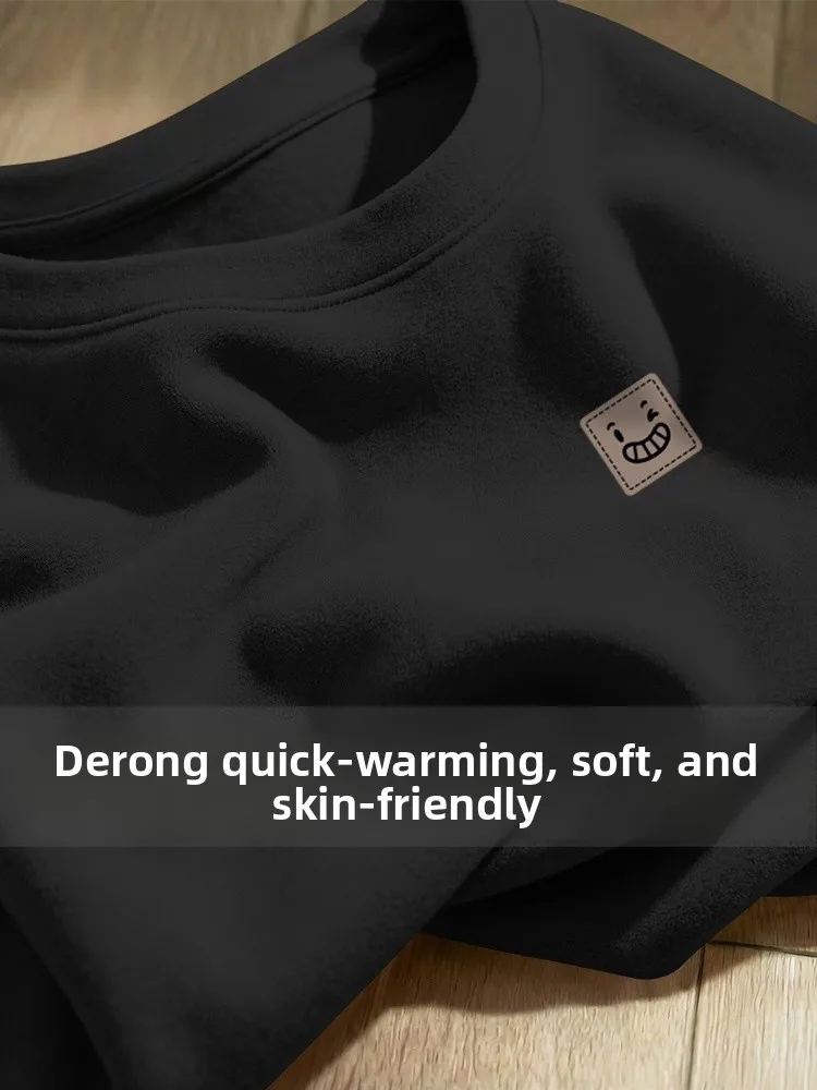 

Warm Fce Lined Thi Long Sve Men's Base irt Youthful Polyester T-irt Breathable Comfortable Winter Top Yu Zhaolin