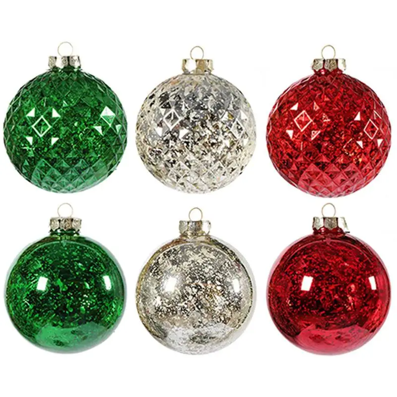 Vrolijk Kerstbal Shatterproof Ornamenten Glitter Kerstballen Boom Hangende Hangers Ballen Voor Familiefeest Bruiloft Decoraties