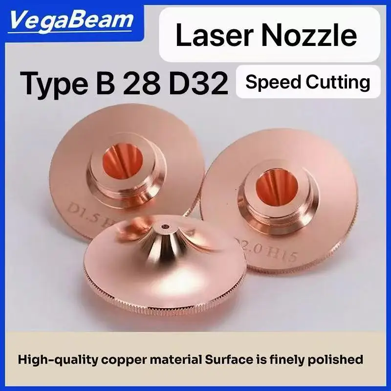 

Type B Fiber Laser cutting Nozzle Dia.28mm/32mm M14 bodor laser nozzle for Precitec Raytools WSX HANS cutting machine Head parts