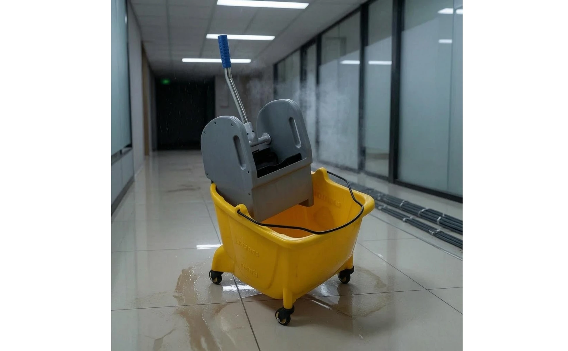 Wringer Trolley Wheeled Mop Pail Wringer Cart Pail Cart 4-Caster for Rinsing