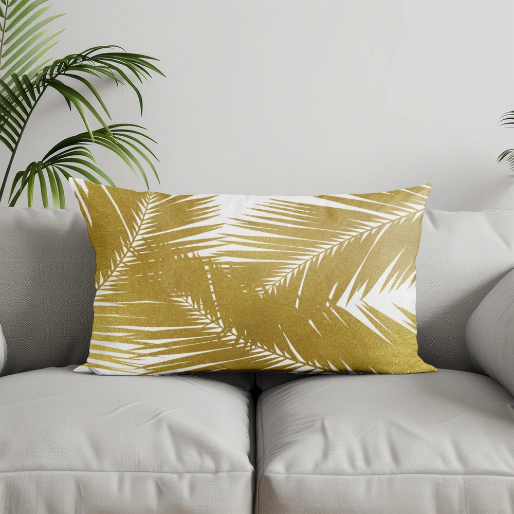 Home Decor Tropical Leaf Pattern Pillowcase Suitable For Sofa Bedroom Car Pillow Cover Cushion Rectangular Back Cushion