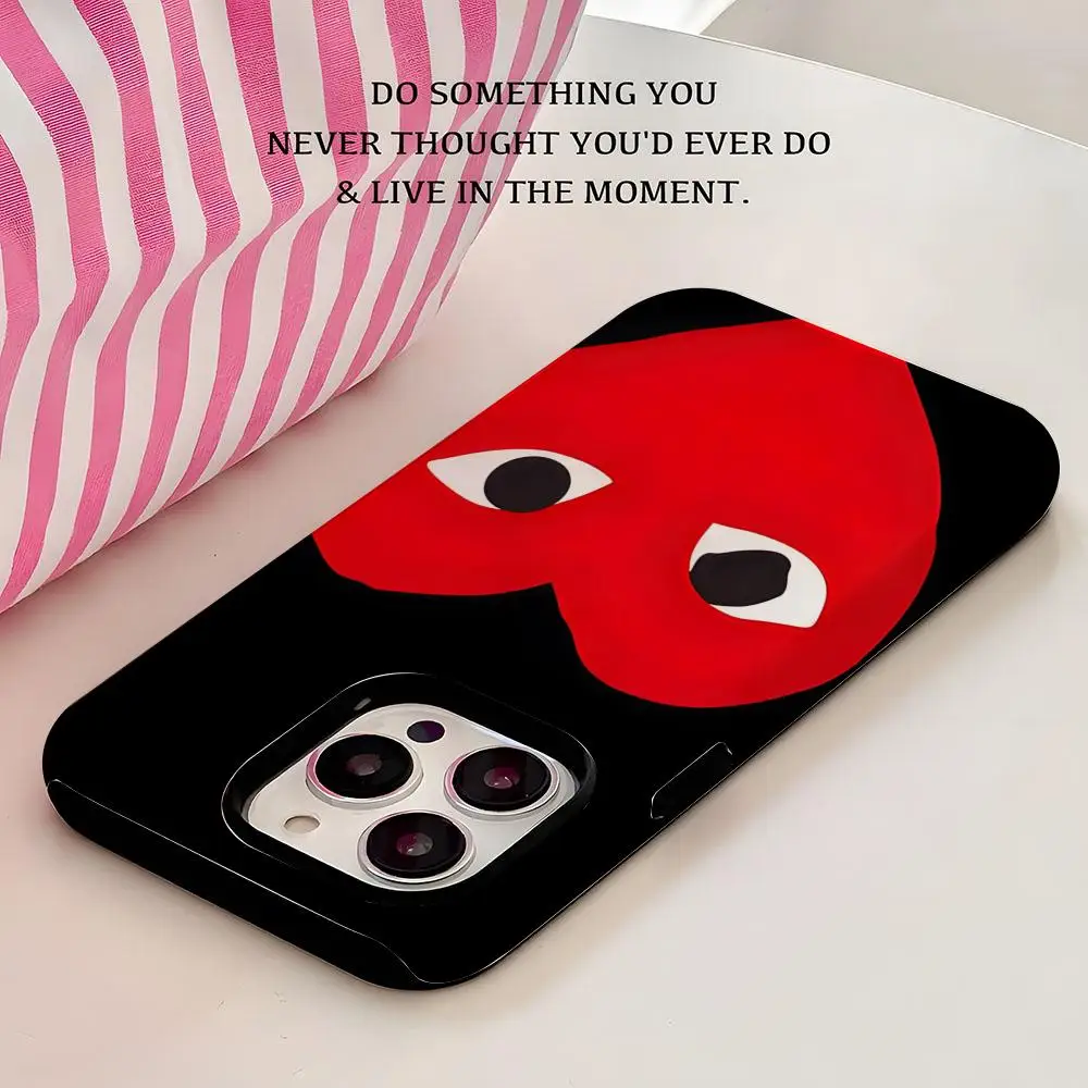 Coque de téléphone de luxe Play Red Heart C-C-D_G Love, pour IPhone 17 16 15 14 13 12 11 Pro Max X XR XS Max 7 8 Plus, Film rigide brillant