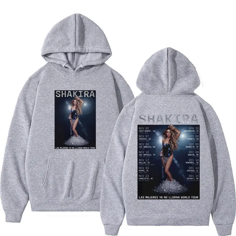 Shakira Las Mujeres Ya No Lloran 2024 World Tour Hooded Men Women Fashion 90s Vintage Hoodie Hip Hop Street Aesthetic Sweatshirt