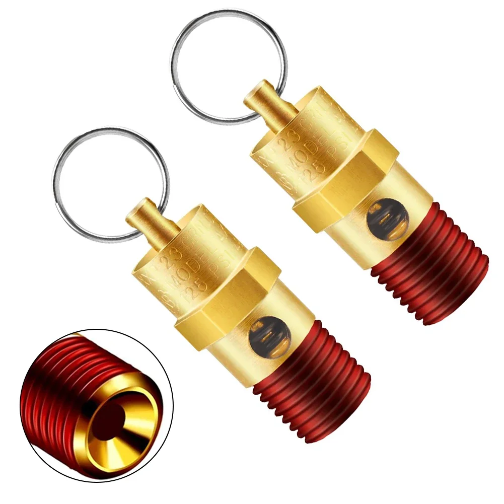 1/4 Inch Male NPT Safety Valve For Air Compressor Pressure Control Made Of Brass With Selectable Set Pressure 125-270 PSI